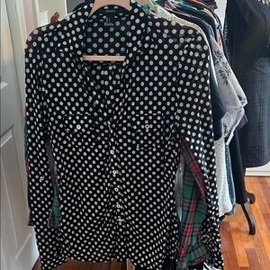 Forever 21 Black and White Polka Dot Shirt
